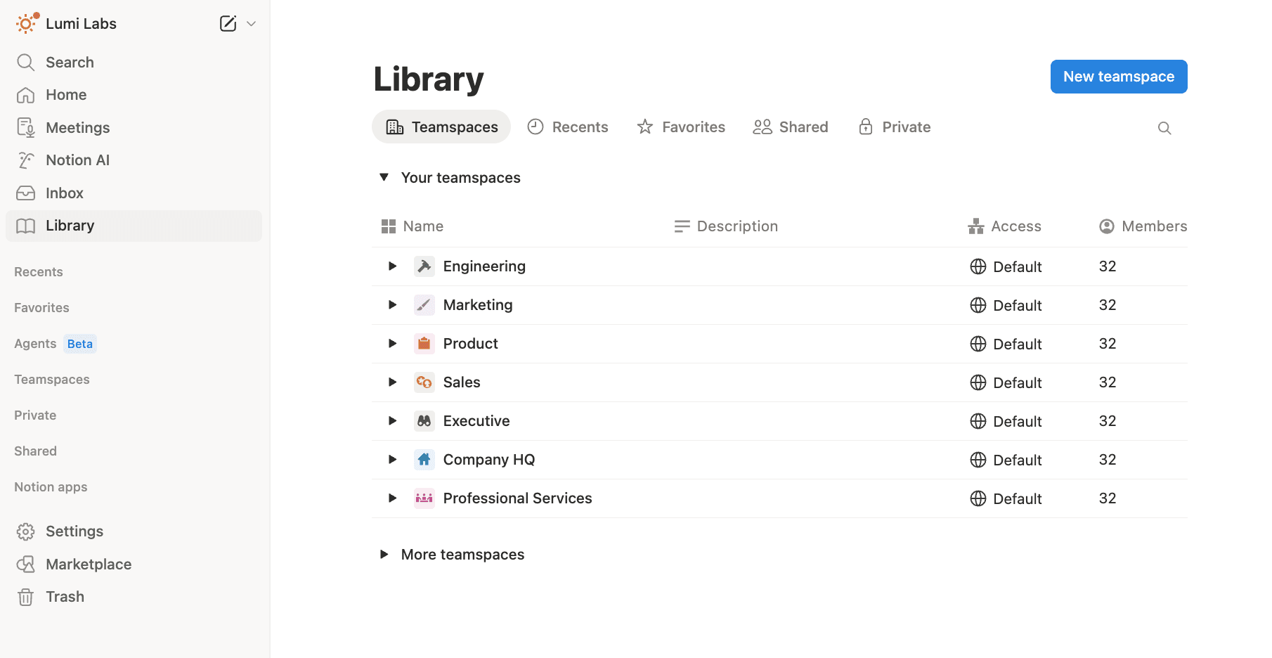 Interface utilisateur de la bibliothèque