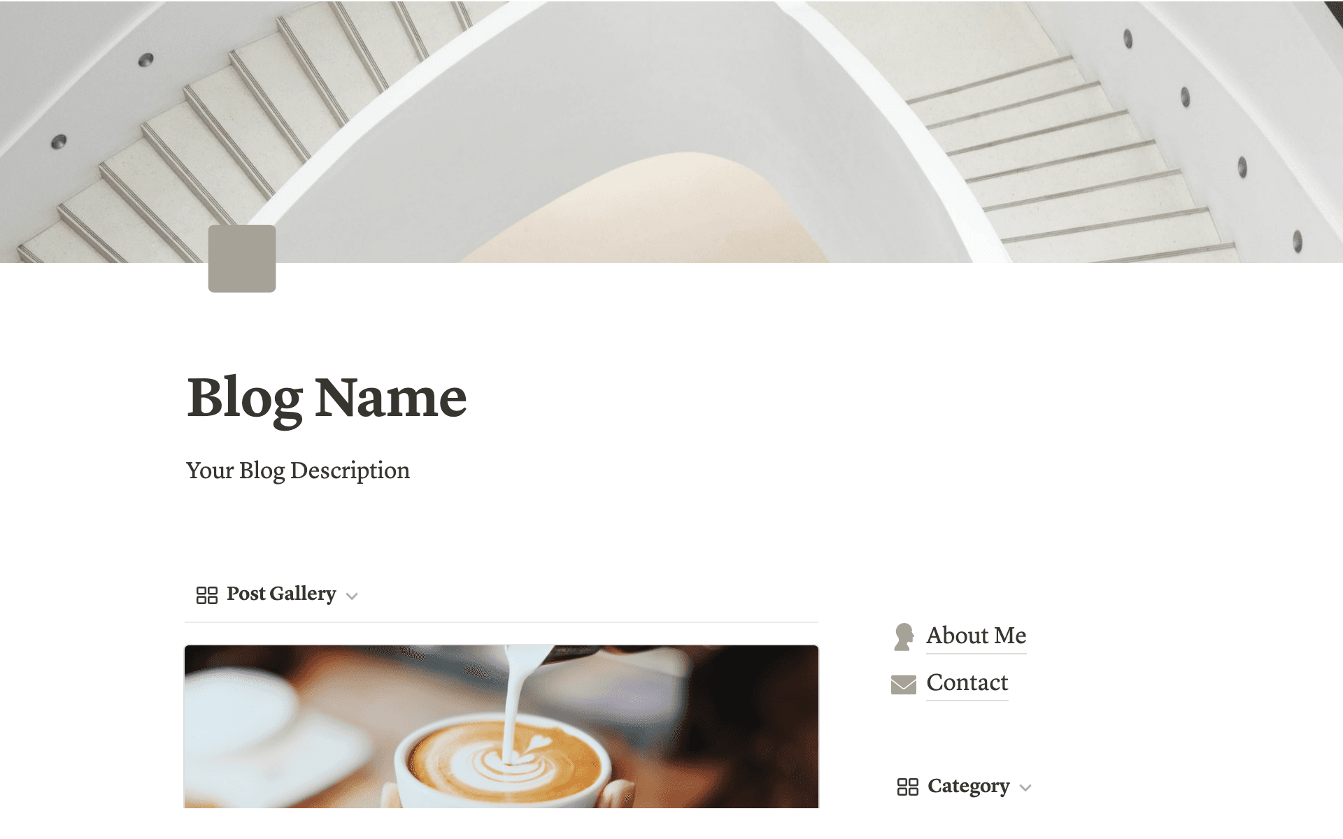 A template preview for Simplicity Blog