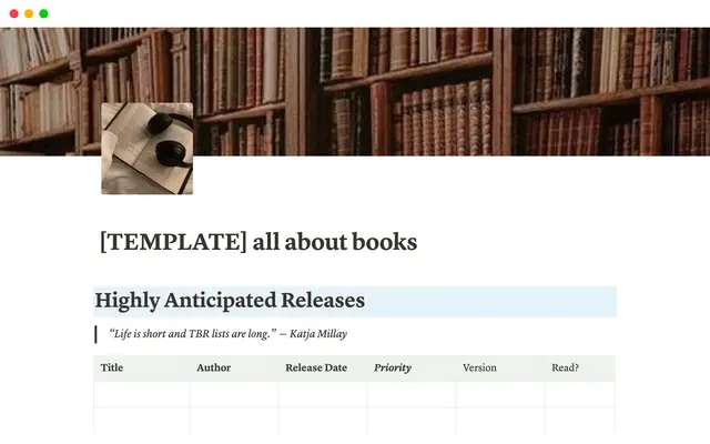 all about books - book tracker